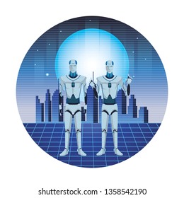 humanoid robots avatar round icon