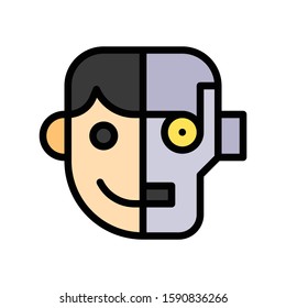 Humanoid vector, Artificial related filled style icon