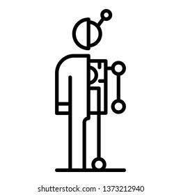 Humanoid vertical cut icon. Outline humanoid vertical cut vector icon for web design isolated on white background