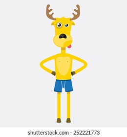 humanoid yellow elk in the daily chores