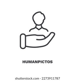 humanpictos icon. Thin line humanpictos icon from startup and strategy collection. Outline vector isolated on white background. Editable humanpictos symbol can be used web and mobile