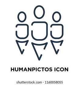 Humanpictos icon vector isolated on white background, Humanpictos transparent sign , line symbol or linear element design in outline style