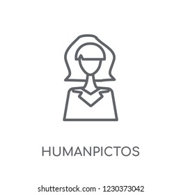 Humanpictos linear icon. Modern outline Humanpictos logo concept on white background from Human Resources collection. Suitable for use on web apps, mobile apps and print media.