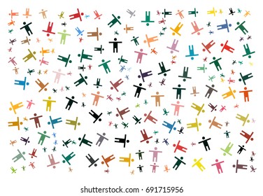 Humans - abstract vector illustration background texture made of men