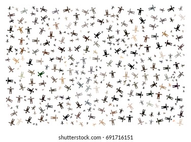 Humans - abstract vector illustration background texture made of men