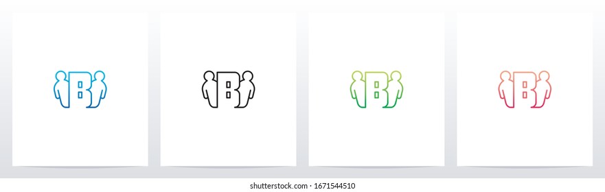 Humans Besides Letter Logo Design B