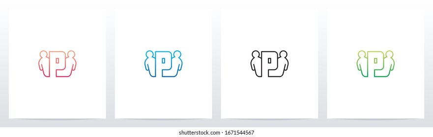 Humans Aparte de la letra Diseño de logotipo P