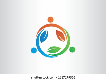 humans care about nature vector icon symbol