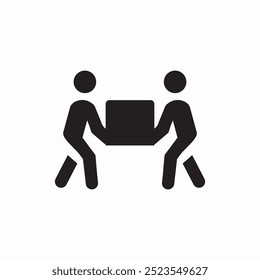 humans carrying heavy icon sign vector