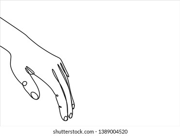 humans hand. nails. continuous line