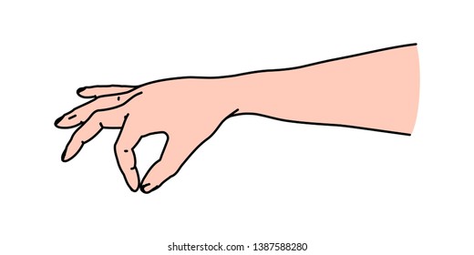 Humans Hand Pinching Or Sprinkling Salt Or Spices - Seasoning Line Art Of Snapping Fingers