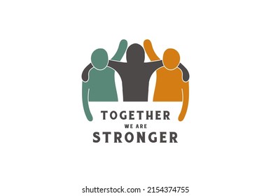 Humans Hugging Together For Team Club Unity Community Charity Foundation Logo Design Vector