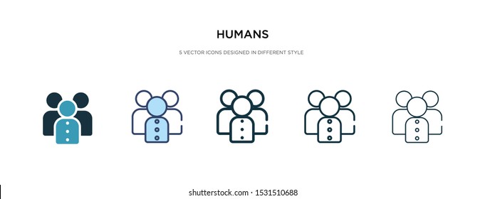 humans icon in different style vector illustration. two colored and black humans vector icons designed in filled, outline, line and stroke style can be used for web, mobile, ui