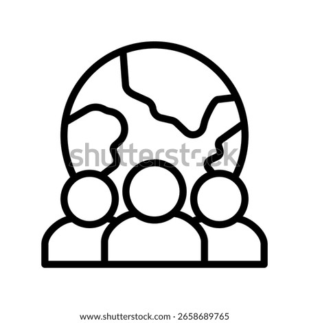 Humans icon lineal color vector illustration