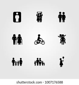 Humans icon set vector. family, portrait, human and man