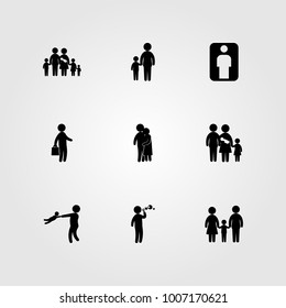 Humans icon set vector. father, businessman, business and love
