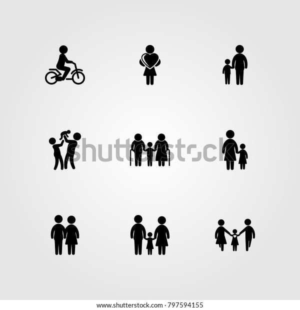Humans Icon Set Vector Human Child Stock Vector (Royalty Free ...