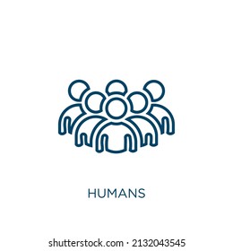 icono humano. Icono de contorno humano lineal delgado aislado en fondo blanco. Señal de humanos de vector de línea, símbolo para web y móvil