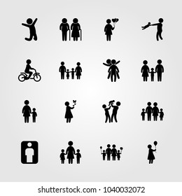 Humans icons set. Vector illustration child, mom, chield and mother