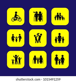 Humans vector icon set. daddy, grandfather, elderly and mother