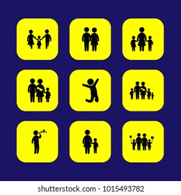 Humans vector icon set. mother with son, woman, mom and chield