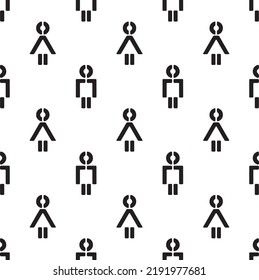 Humans Vector illustration. Seamless patterns. Fun shapes. 