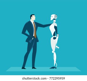 Humans Vs Robots New Era Artificial Stock Vector (Royalty Free ...