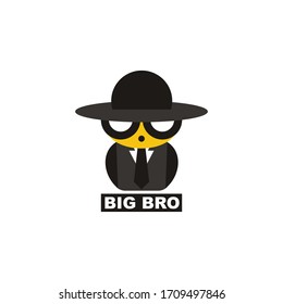 humans wear hats design logo - big bro - vector