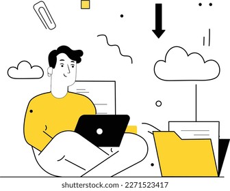 Humans working and technology Creative elements 