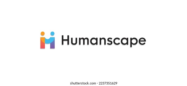 Humanscape cryptocurrency HUM token, Cryptocurrency logo on isolated background with text.