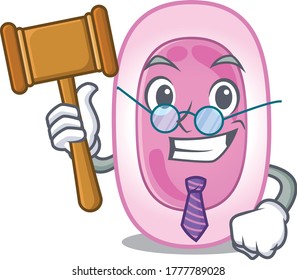 A humble judge of bordetela pertussis cartoon character design wearing glasses