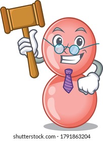 A humble judge of neisseria gonorrhoeae cartoon character design wearing glasses
