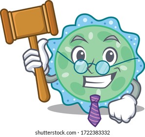 A humble judge of pseudomonas aeruginosa cartoon character design wearing glasses