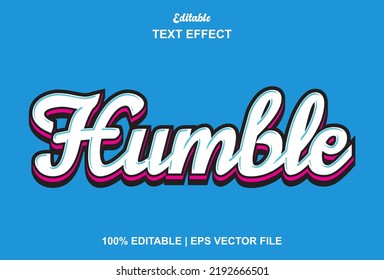 humble text effect with white and blue color editable.