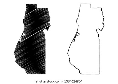 Humboldt County, California (Counties in California, United States of America,USA, U.S., US) map vector illustration, scribble sketch Humboldt map