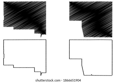 Humboldt and Elko County, Nevada (U.S. county, United States of America, USA, U.S., US) map vector illustration, scribble sketch map