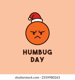 Humbug Day. Flat design vector. Angry face. Eps 10.