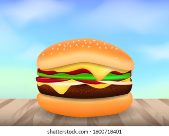 Humbuger isolated on a white background. Vector stock  illustration for card