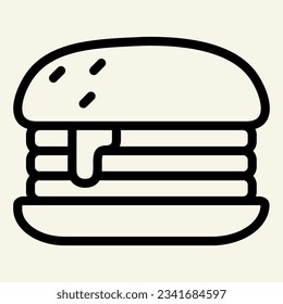 Humburger line icon. Burger vector illustration isolated on white. Bun outline style designed for and app. Eps 10.