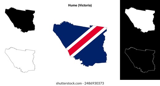 Hume (Victoria) outline map set