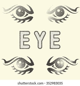 Humen Eye Stipple Effect Vector Art