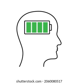 cabeza de humen con vector de icono BATTERY 