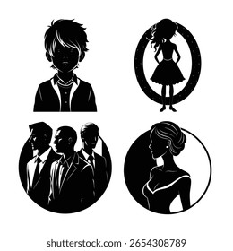 Humen silhouette vector set design on white background . 