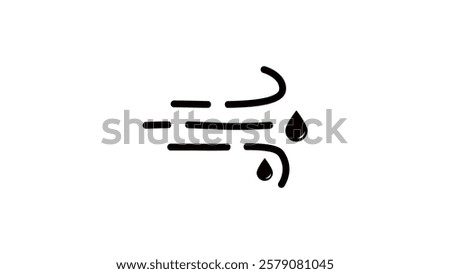 humid air flow, black isolated silhouette