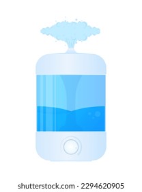 Humidifier air diffuser. Air cleaning and humidifying device for the house. Modern ultrasonic humidifier. Vector illustration.