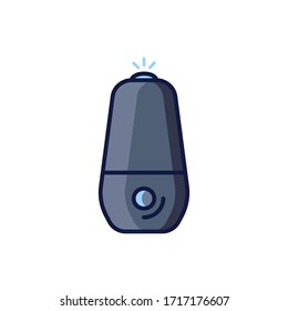 Humidifier air diffuser icon isolated on white background. Purifier microclimate ultrasonic home flat vector illustration. Healthy humidity. 