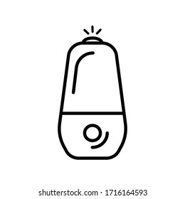 Humidifier air diffuser line icon isolated on white background. Purifier microclimate ultrasonic home flat vector illustration. Healthy humidity. Outline style.