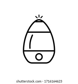 Humidifier air diffuser line icon isolated on white background. Purifier microclimate ultrasonic home flat vector illustration. Healthy humidity. Outline style.