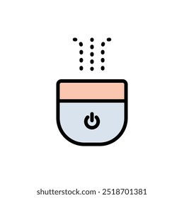 Ícone de cor do Dispositivo umidificador. Pictograma plano do conceito de purificador de ar de aparelho eletrônico. Ilustração da tecnologia de ventilação. Vetor Simples Isolado No Plano De Fundo Branco.