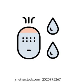 Humidifier Device color Icon. Electronic Appliance Air Purifier Concept Flat Pictogram. Ventilation Technology Illustration. Simple Vector Isolated On White Background.